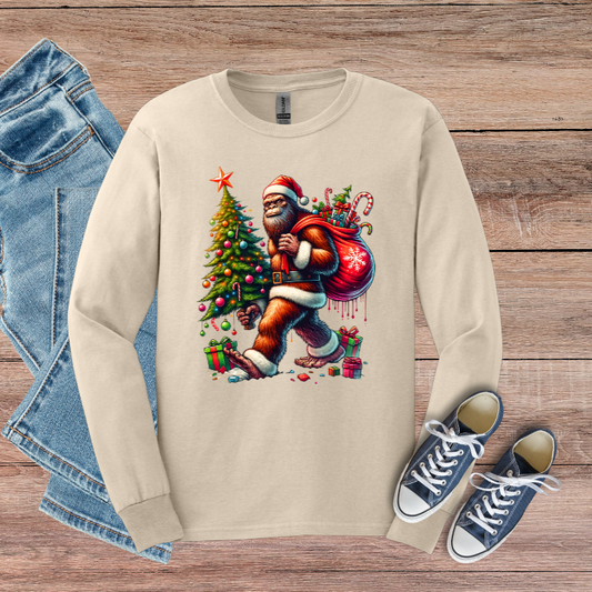 Christmas Bigfoot Long Sleeve Tee