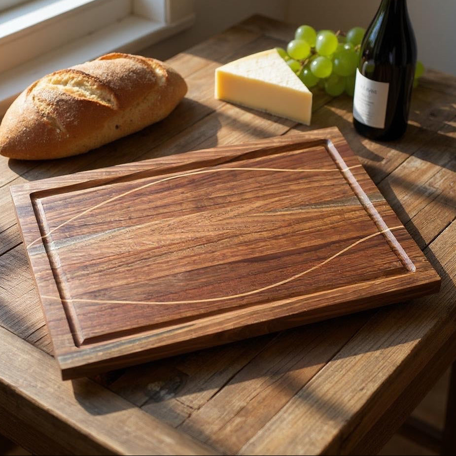 Handcrafted Wood Charcuterie & Cutting Board with Juice Groove