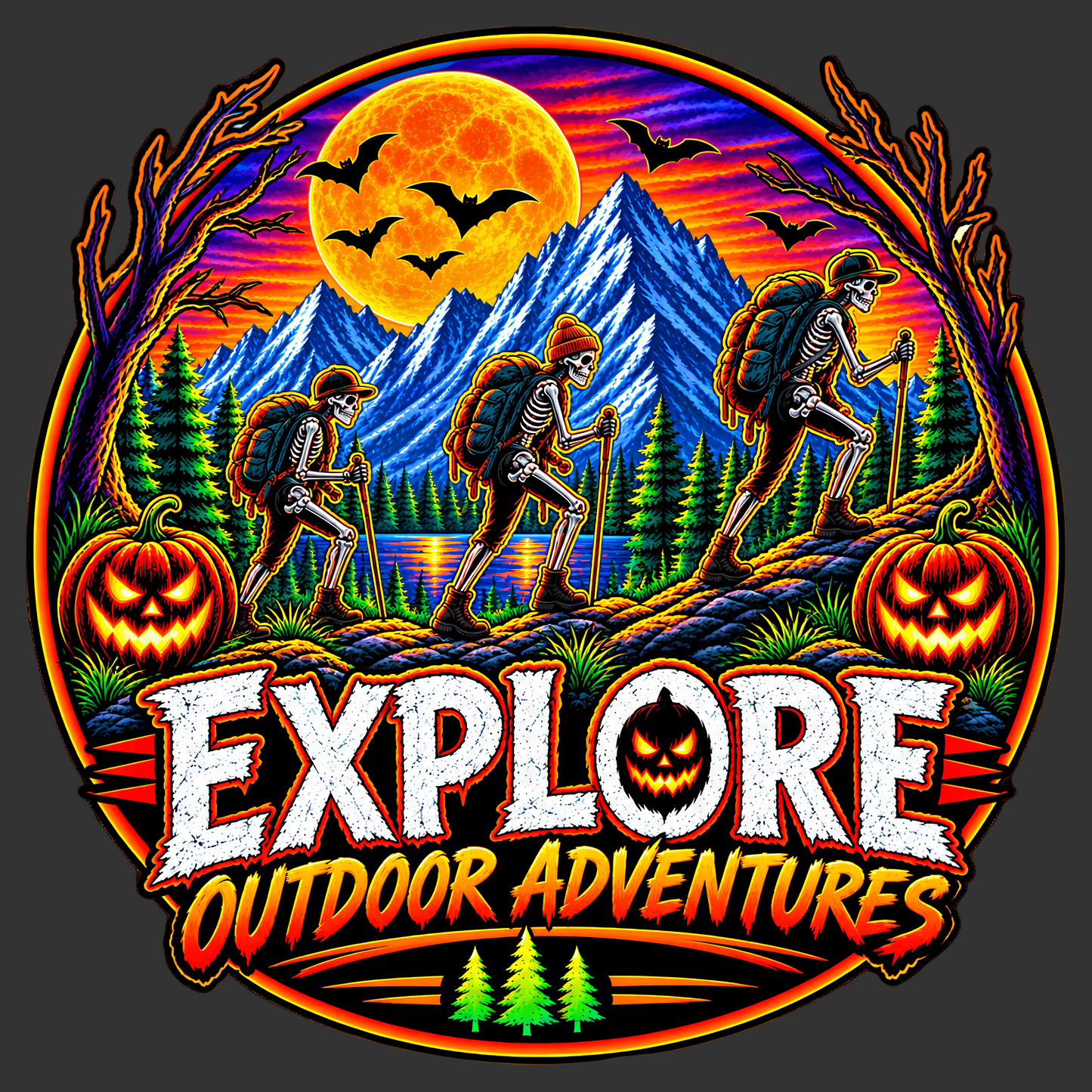 Explore Outdoor Adventures Skeleton Halloween Tees