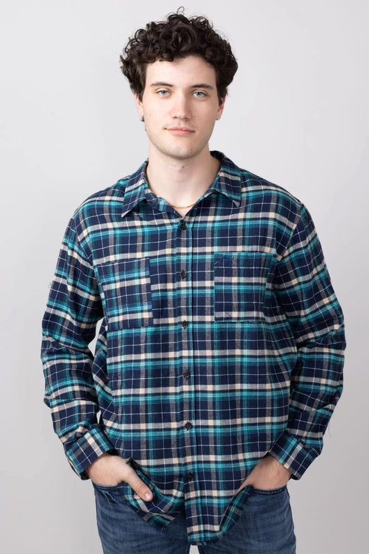 Simply Southern Mens Plaid Button Down Shirt