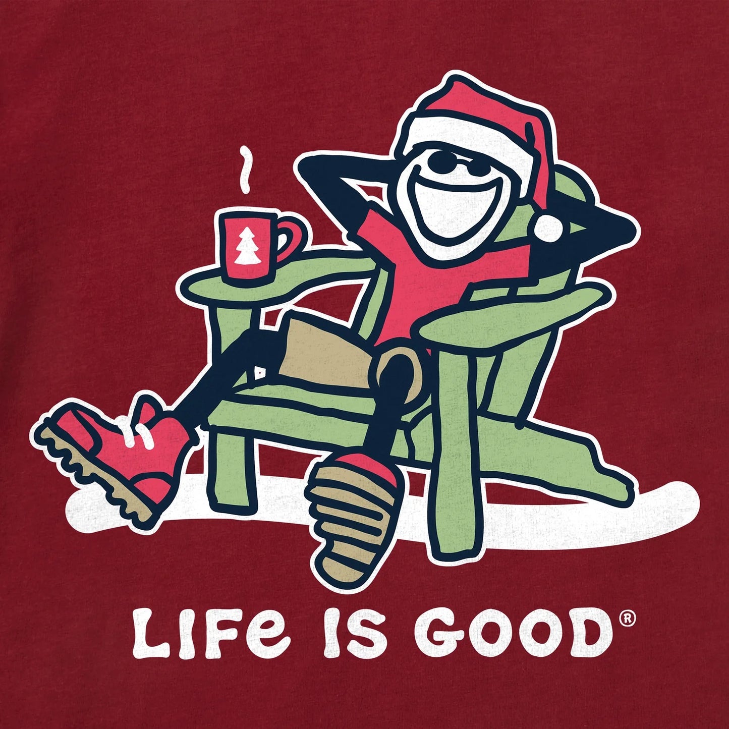 Life Is Good-Men's Santa Jake Adirondack Short Sleeve Crusher Tee