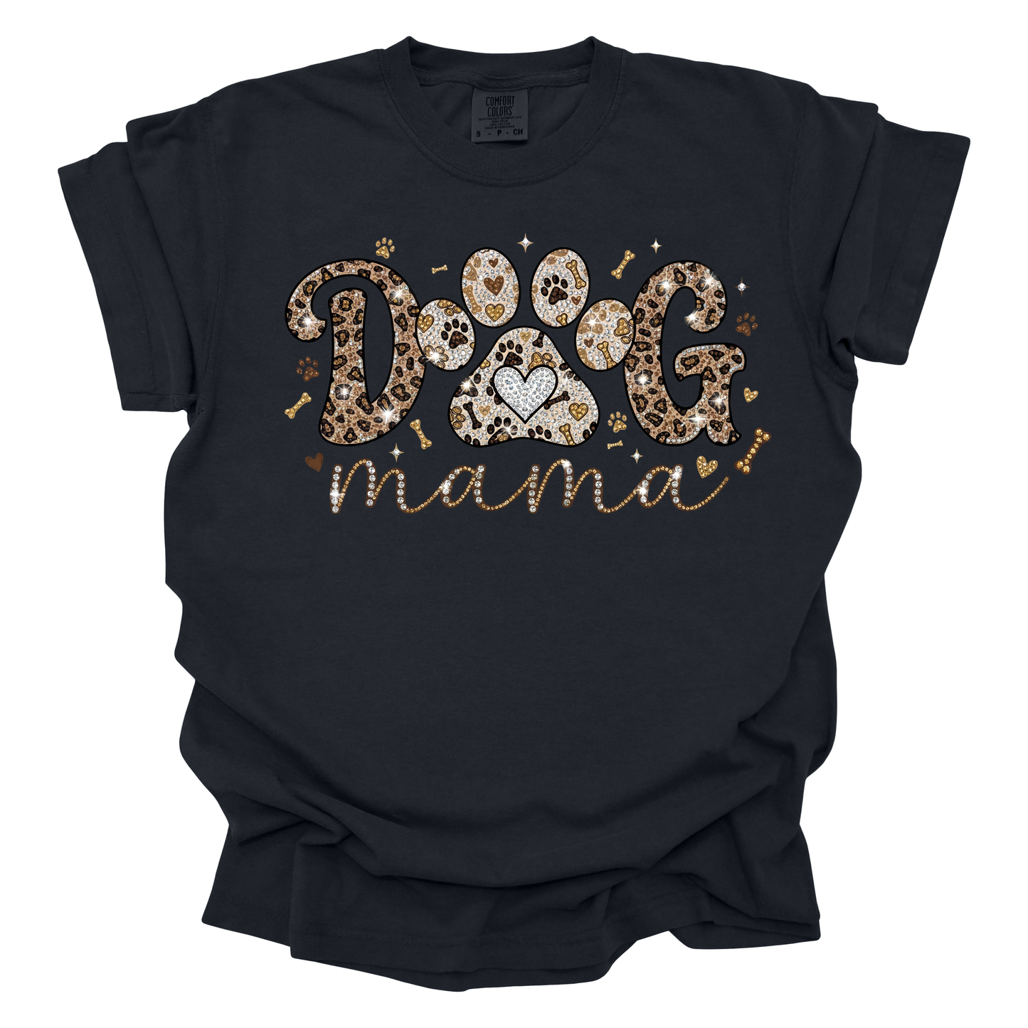 Leopard Print Short Sleeve Dog Mama T-Shirt
