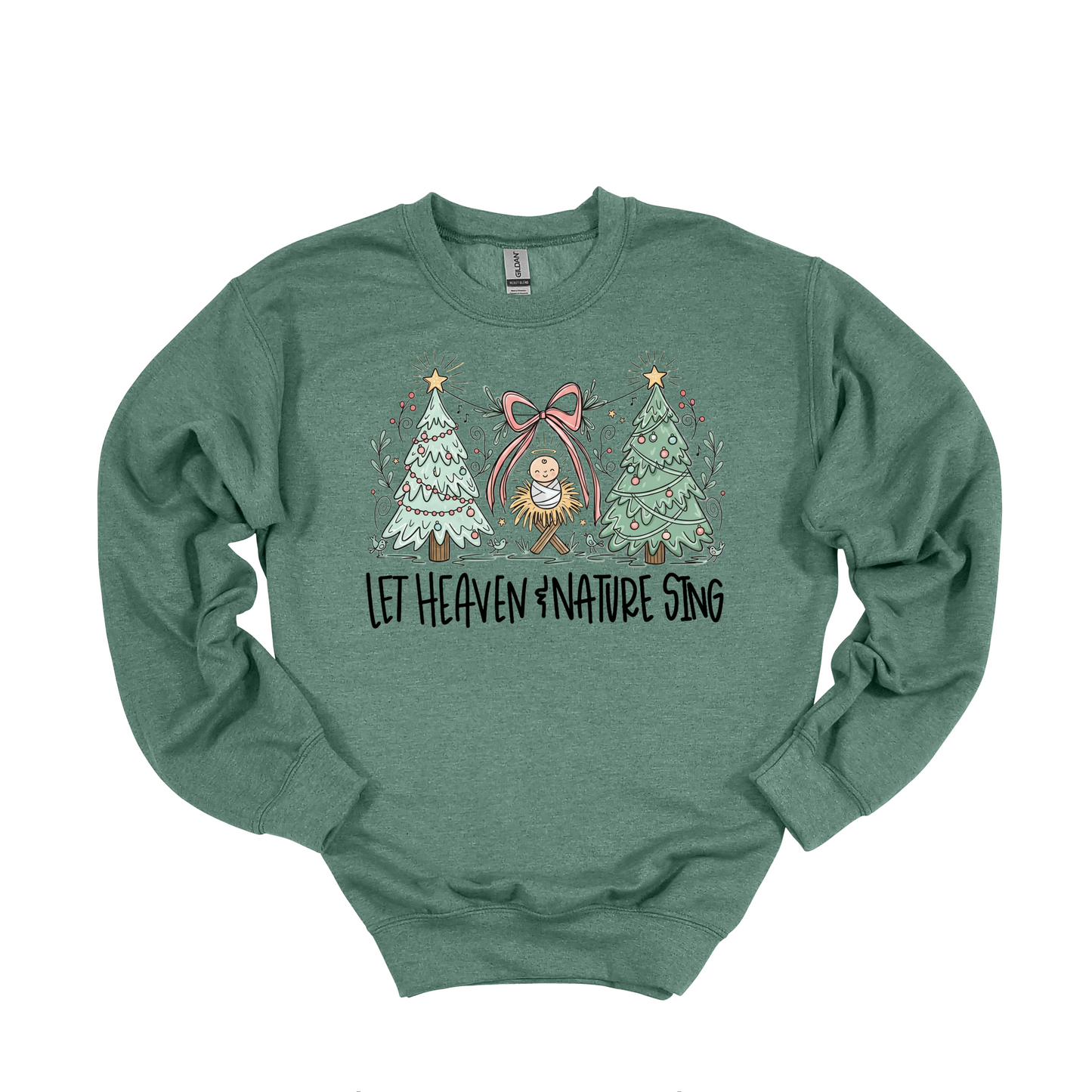 Let Heaven and Nature Sing" Christian Christmas Sweatshirt