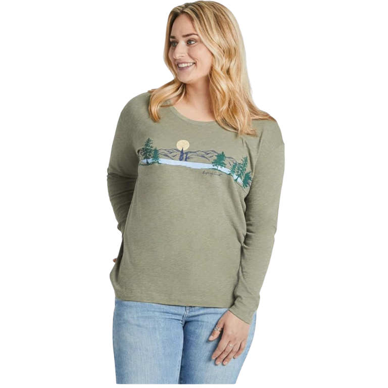 Life is Good - Womens Water Vista Relaxed Fit Long Sleeve Slub T-Shirt