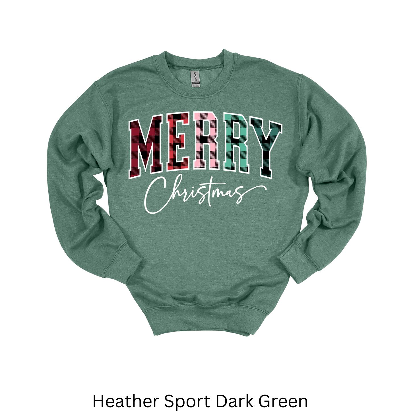 "Merry Christmas" Plaid Sweatshirt