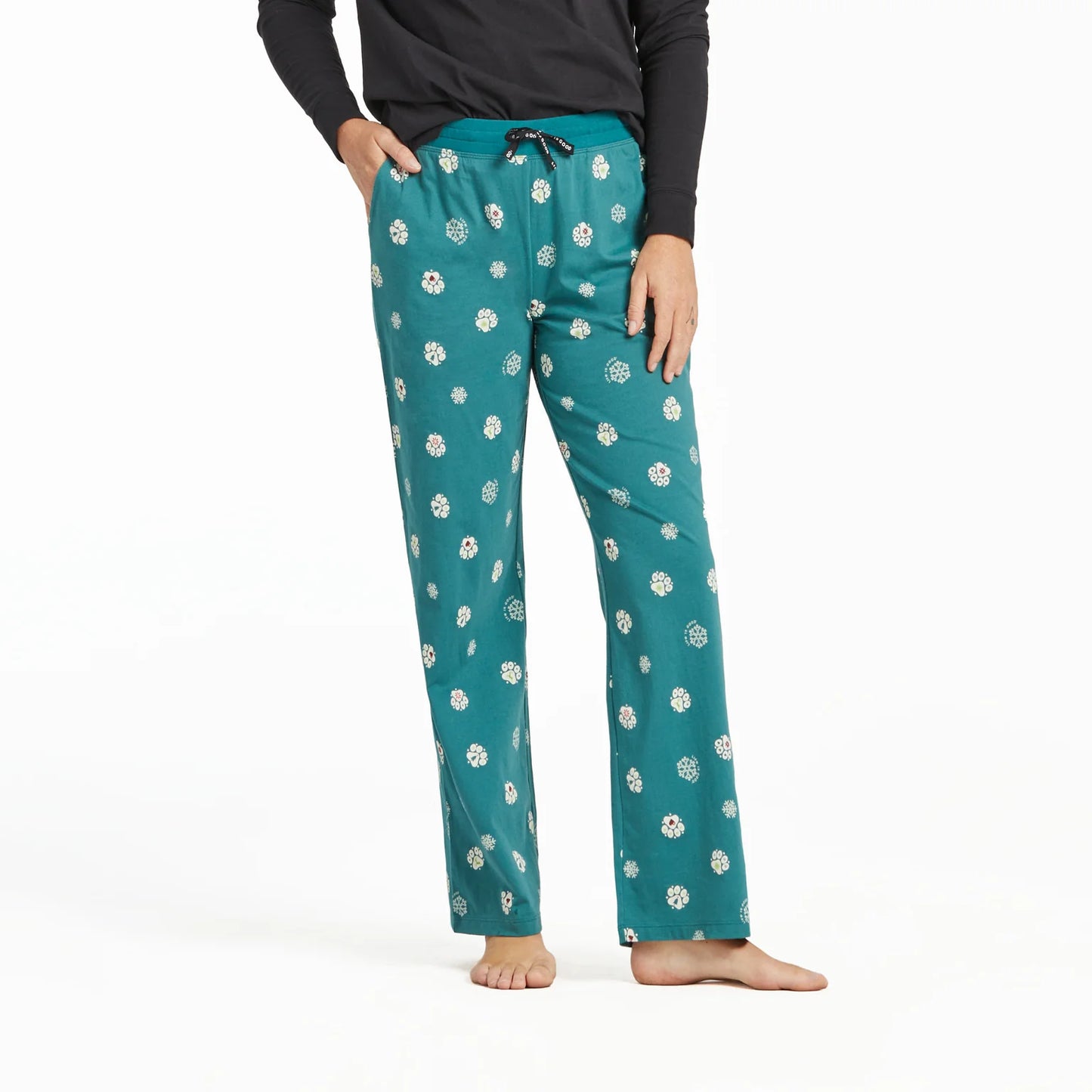Women's Holiday Paw Pattern Snuggle Up Sleep Pant