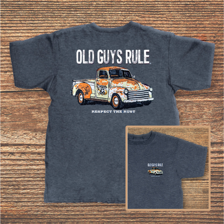 0ld Guys Rule - Rusty Truck Rte 66 Edition Short Sleeve Tshirt