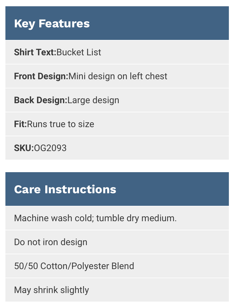 Old Guys Rule "Bucket List" Short Sleeve Tee