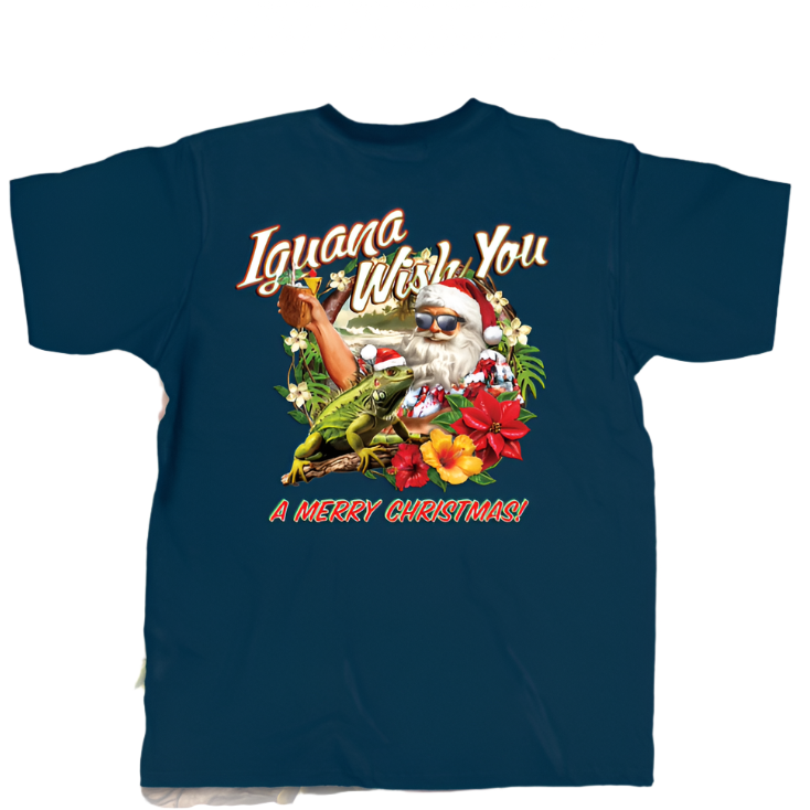 Old Guys Rule - Iguana Wish You a Merry Christmas Crew Tee