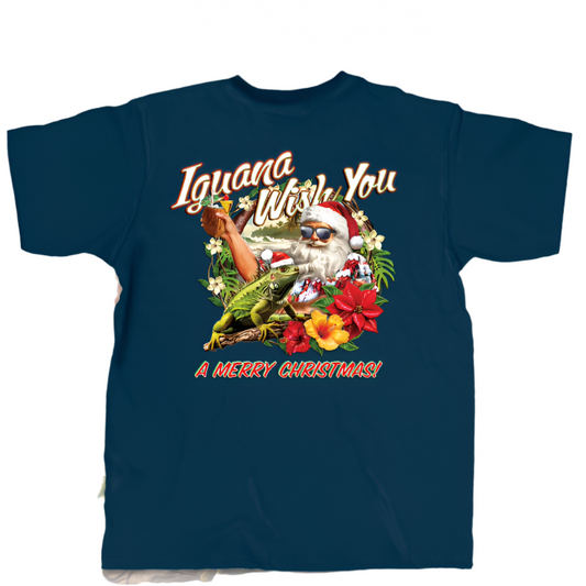 Old Guys Rule - Iguana Wish You a Merry Christmas Crew Tee
