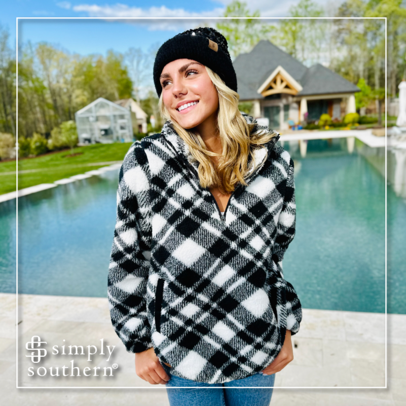 Simply Southern Black White 1 4 Zip Pullover Explore Outdoor Adventures