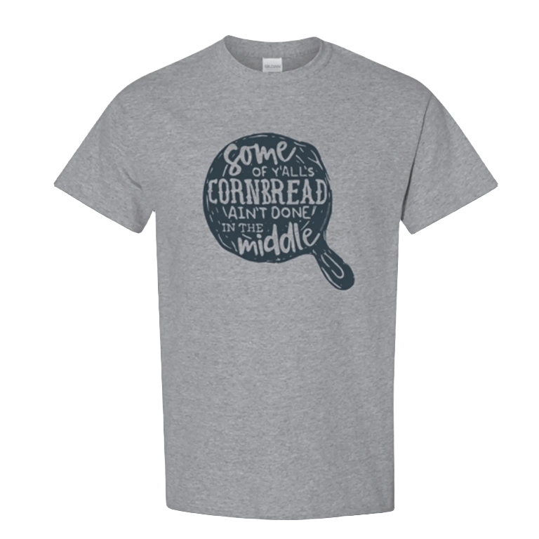 SC Soft Y'All's Cornbread front print-Sport Grey