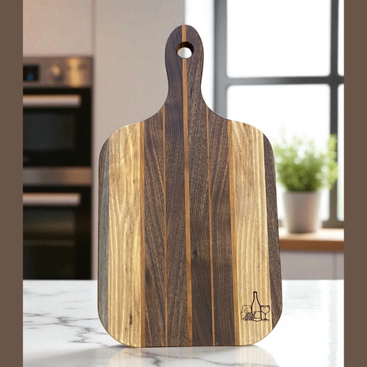 Handcrafted Wood Wine & Cheese Paddle Cutting Board