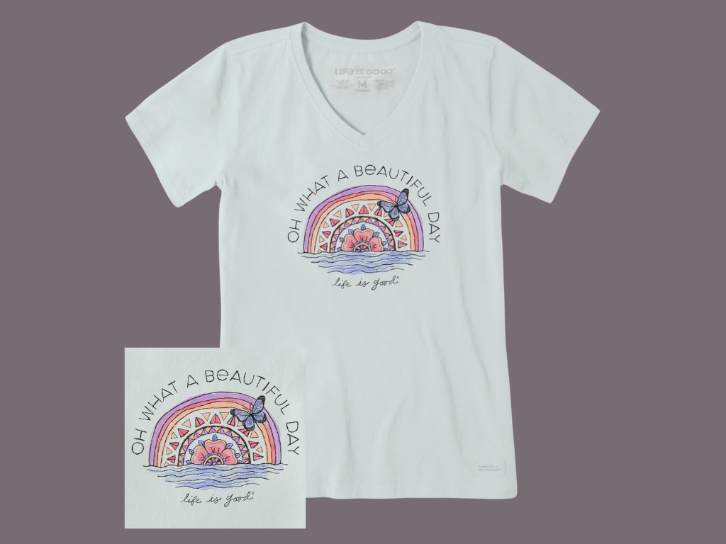 Life Is Good - Woman's Crusher-Lite V Dreamy Beautiful Short Sleeve Tee