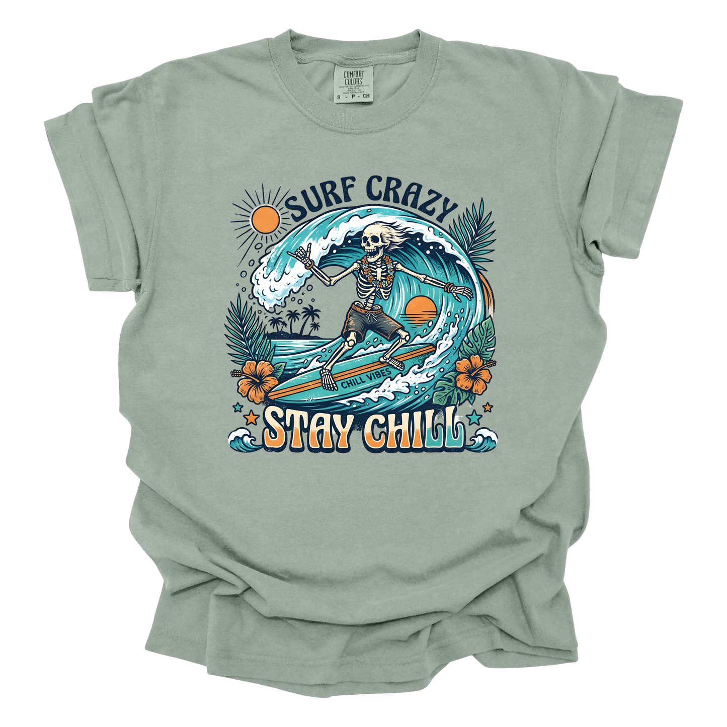 Surf Crazy "Stay Chill" Vintage Graphic Tee