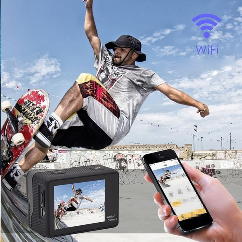 4K Action Pro Waterproof All Digital UHD WiFi Camera + RF Remote And Accessories by VistaShops
