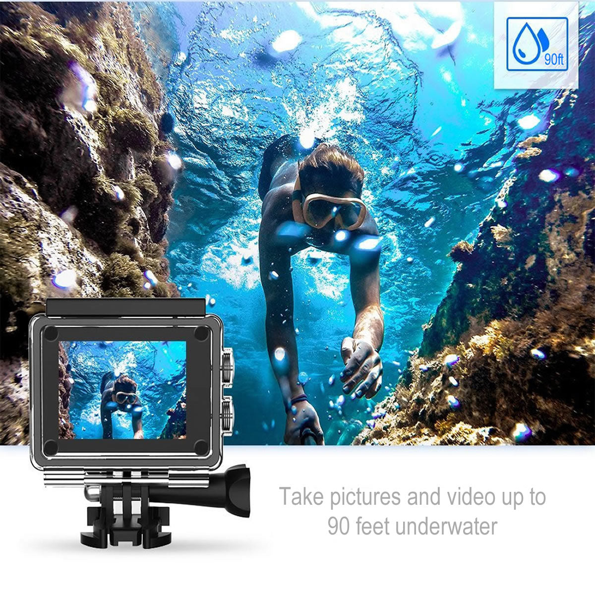 4K Action Pro Waterproof All Digital UHD WiFi Camera + RF Remote And Accessories by VistaShops