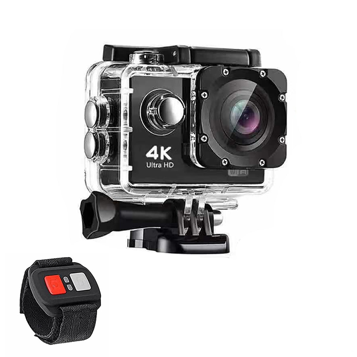 4K Action Pro Waterproof All Digital UHD WiFi Camera + RF Remote And Accessories by VistaShops