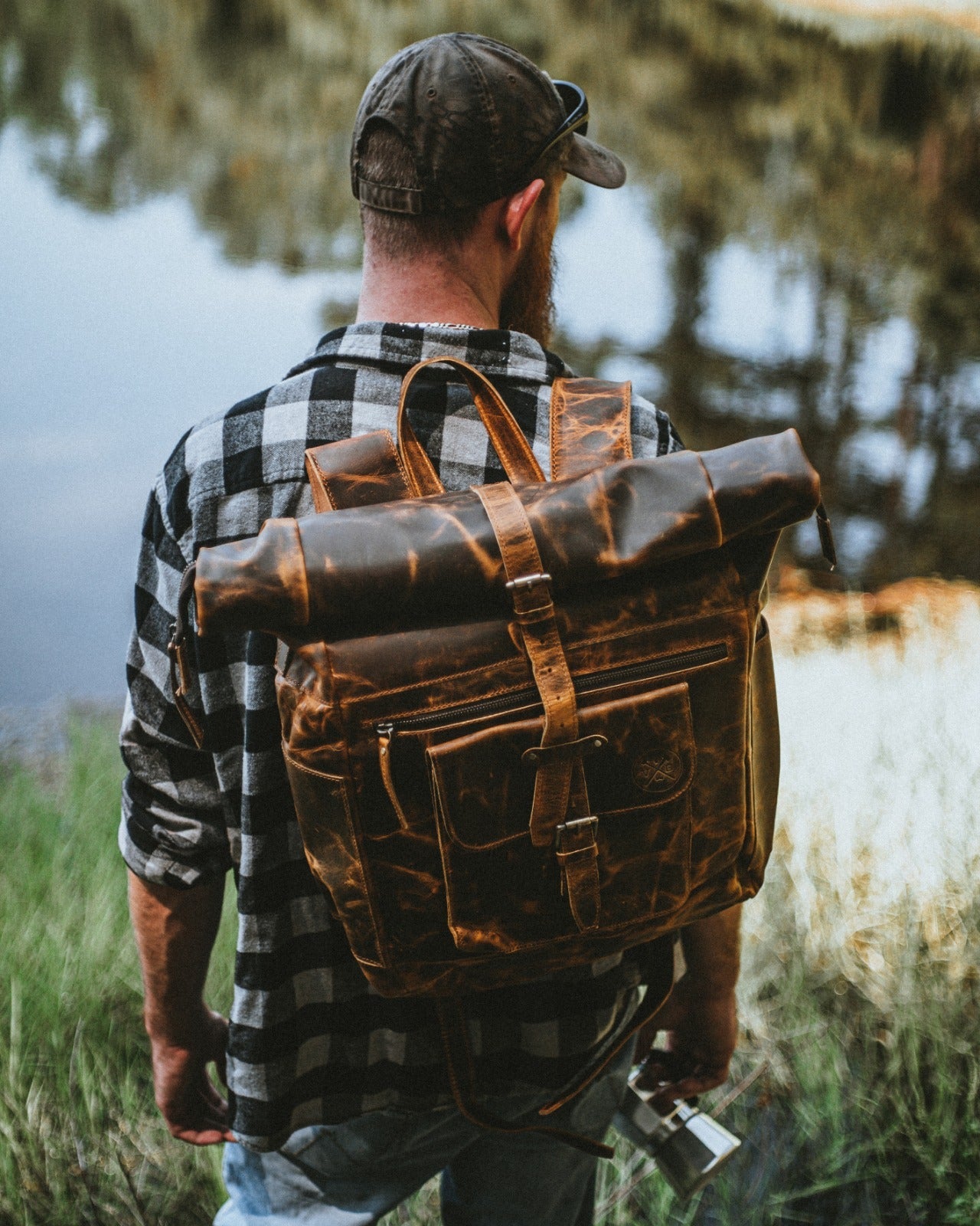 “The Roosevelt” Buffalo Leather Backpack by Vintage Gentlemen