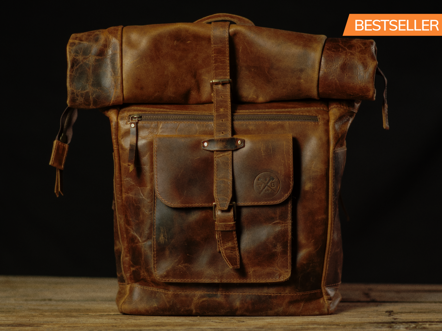 “The Roosevelt” Buffalo Leather Backpack by Vintage Gentlemen