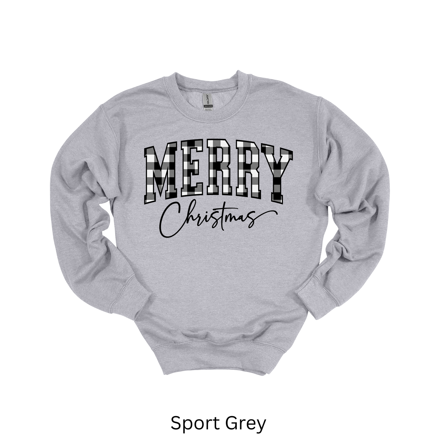 "Merry Christmas" Plaid Sweatshirt