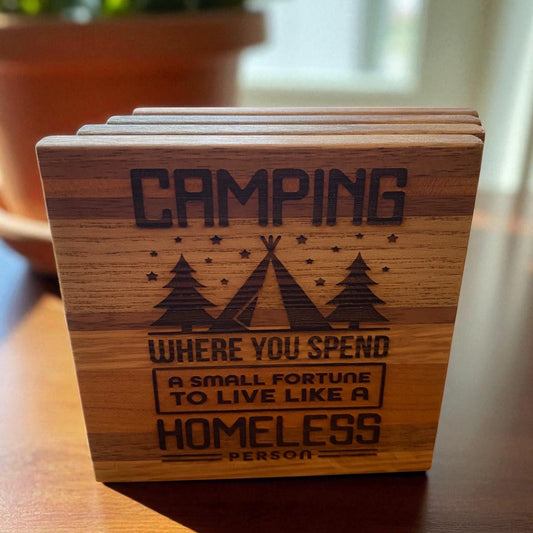 The 'Small Fortune' Camping Coaster Set