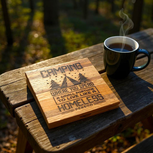 The 'Small Fortune' Camping Coaster Set