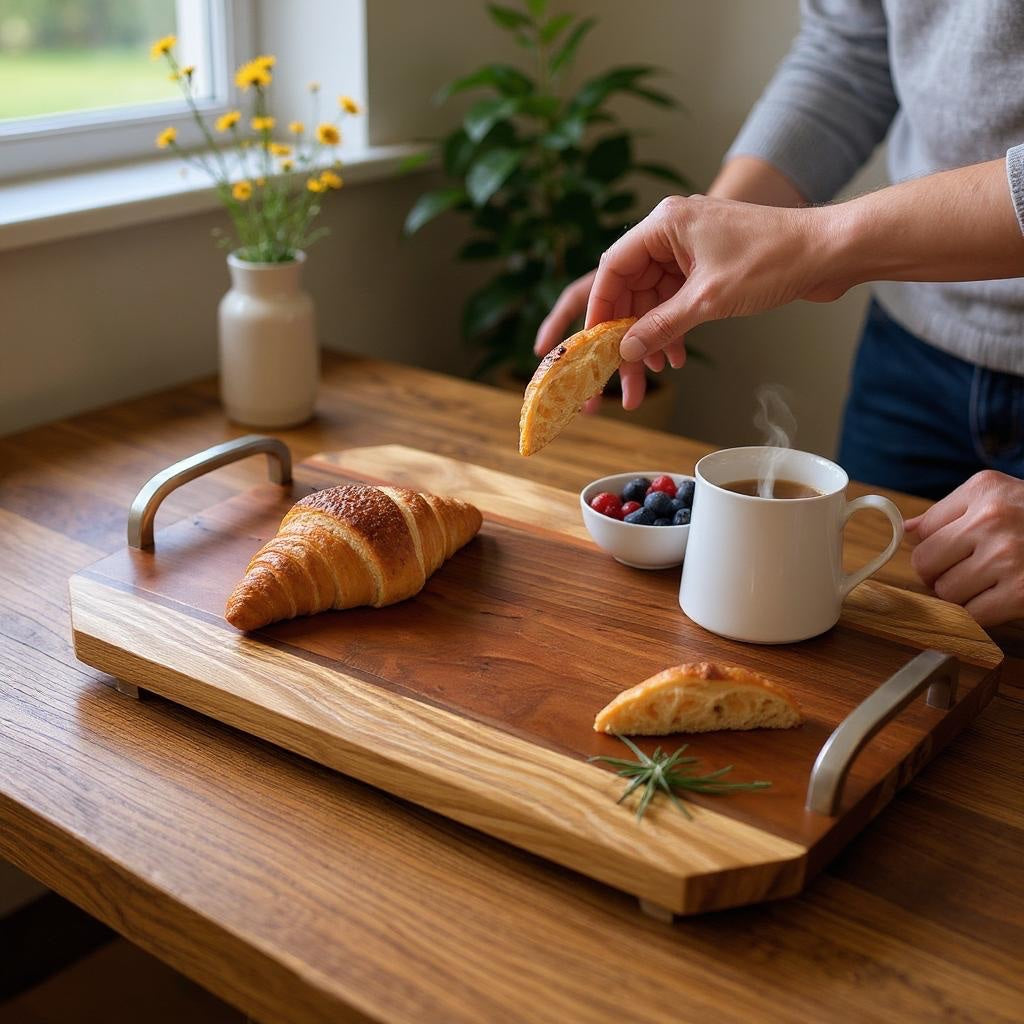 Chipped Corner Wooden Charcuterie/ Cutting Board with Handles