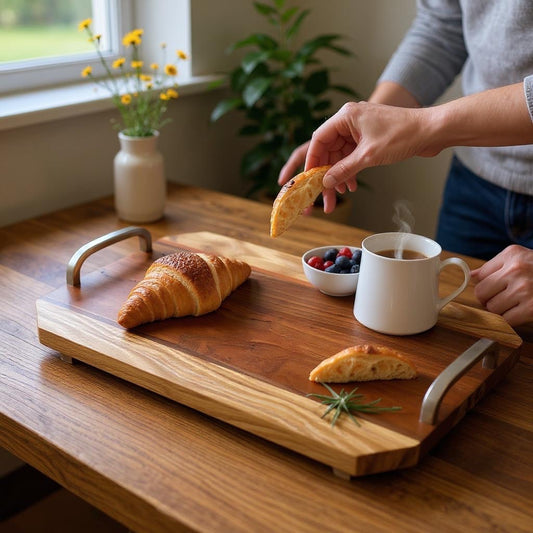 Chipped Corner Wooden Charcuterie/ Cutting Board with Handles