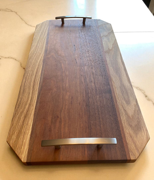 Chipped Corner Wooden Charcuterie/ Cutting Board with Handles