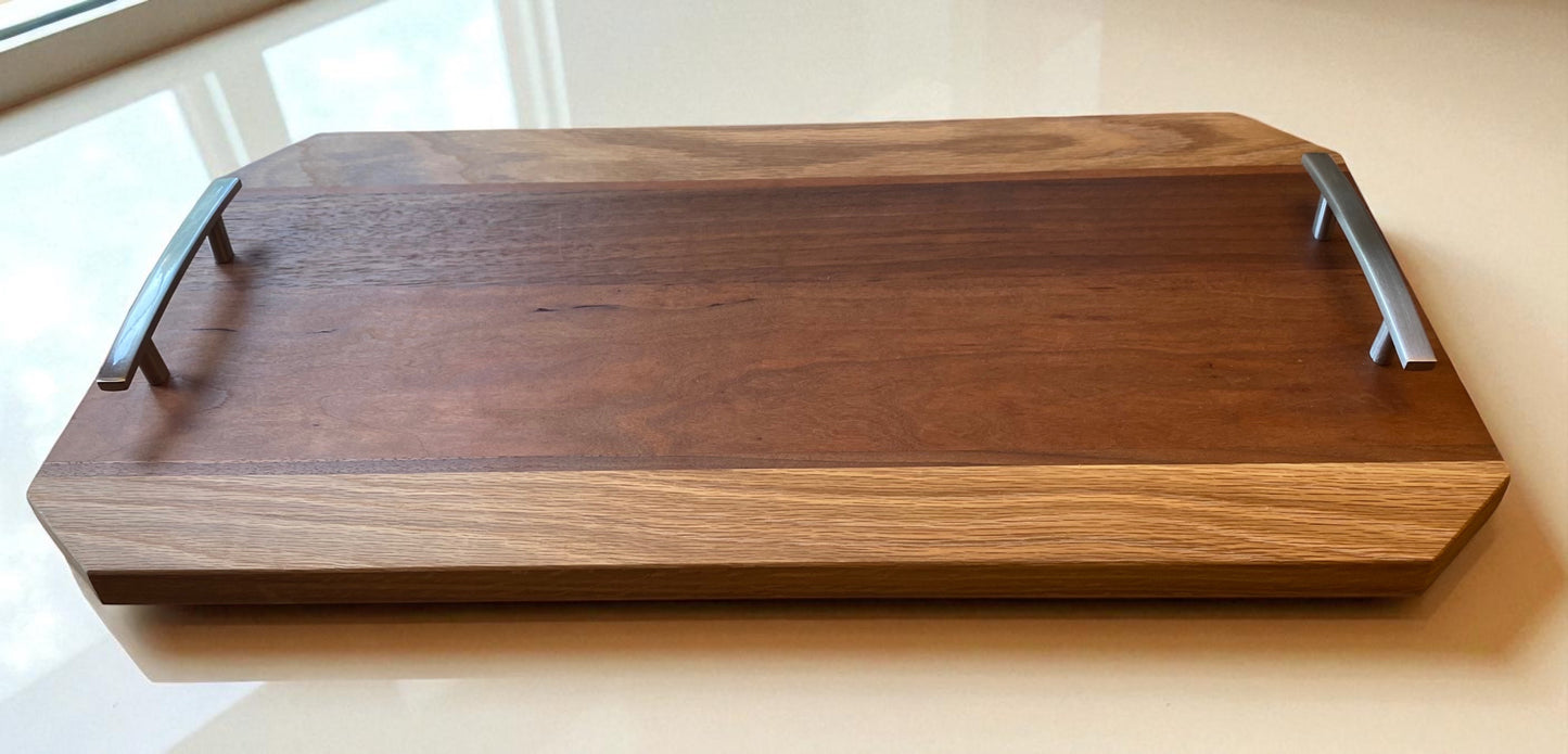 Chipped Corner Wooden Charcuterie/ Cutting Board with Handles