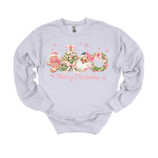 Coquette Pink Christmas Long Sleeve Tee