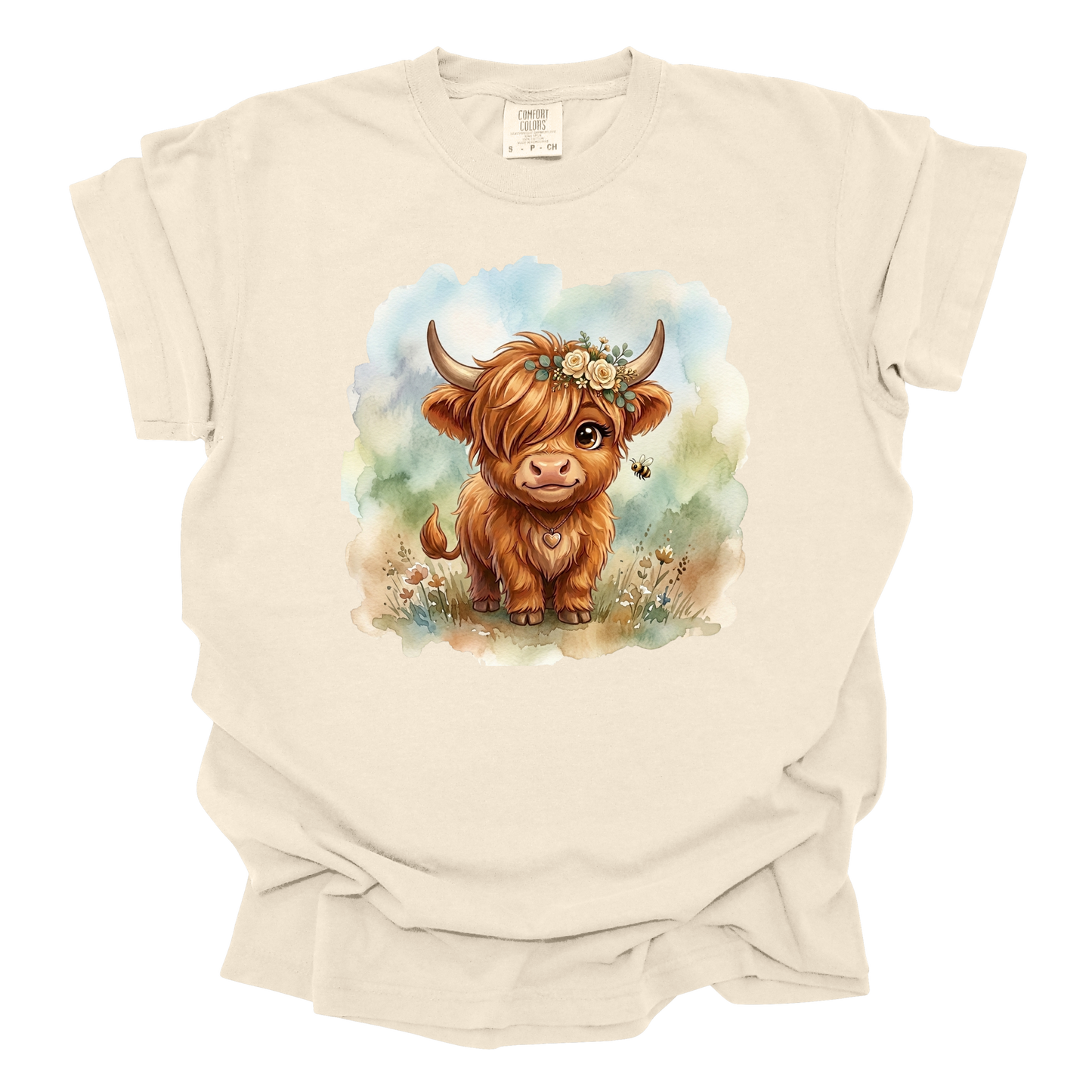 Highland Cow Watercolor T-Shirt