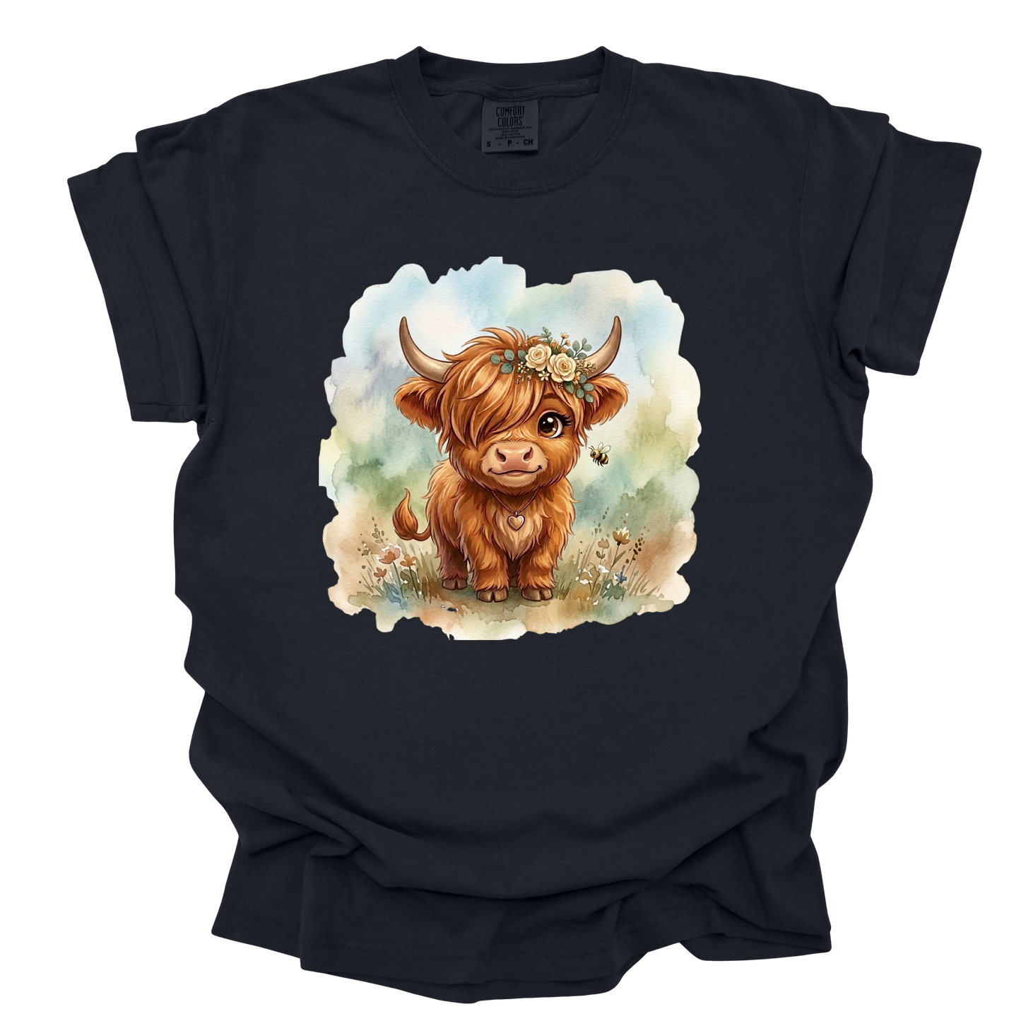 Highland Cow Watercolor T-Shirt