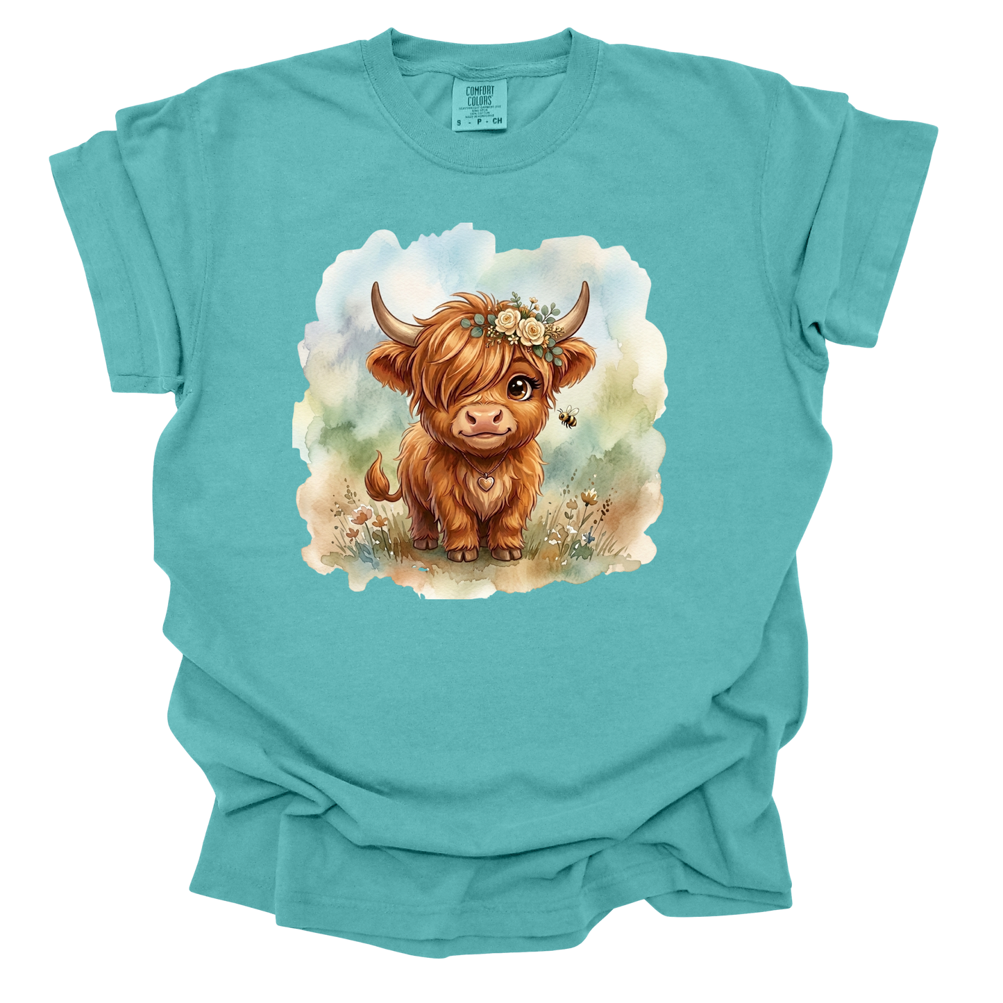 Highland Cow Watercolor T-Shirt