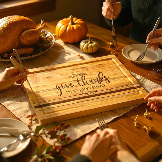 Handcrafted "Give Thanks in Everything" Wooden Cutting Board