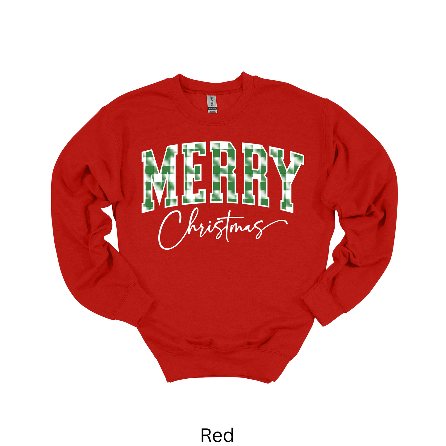 "Merry Christmas" Plaid Sweatshirt