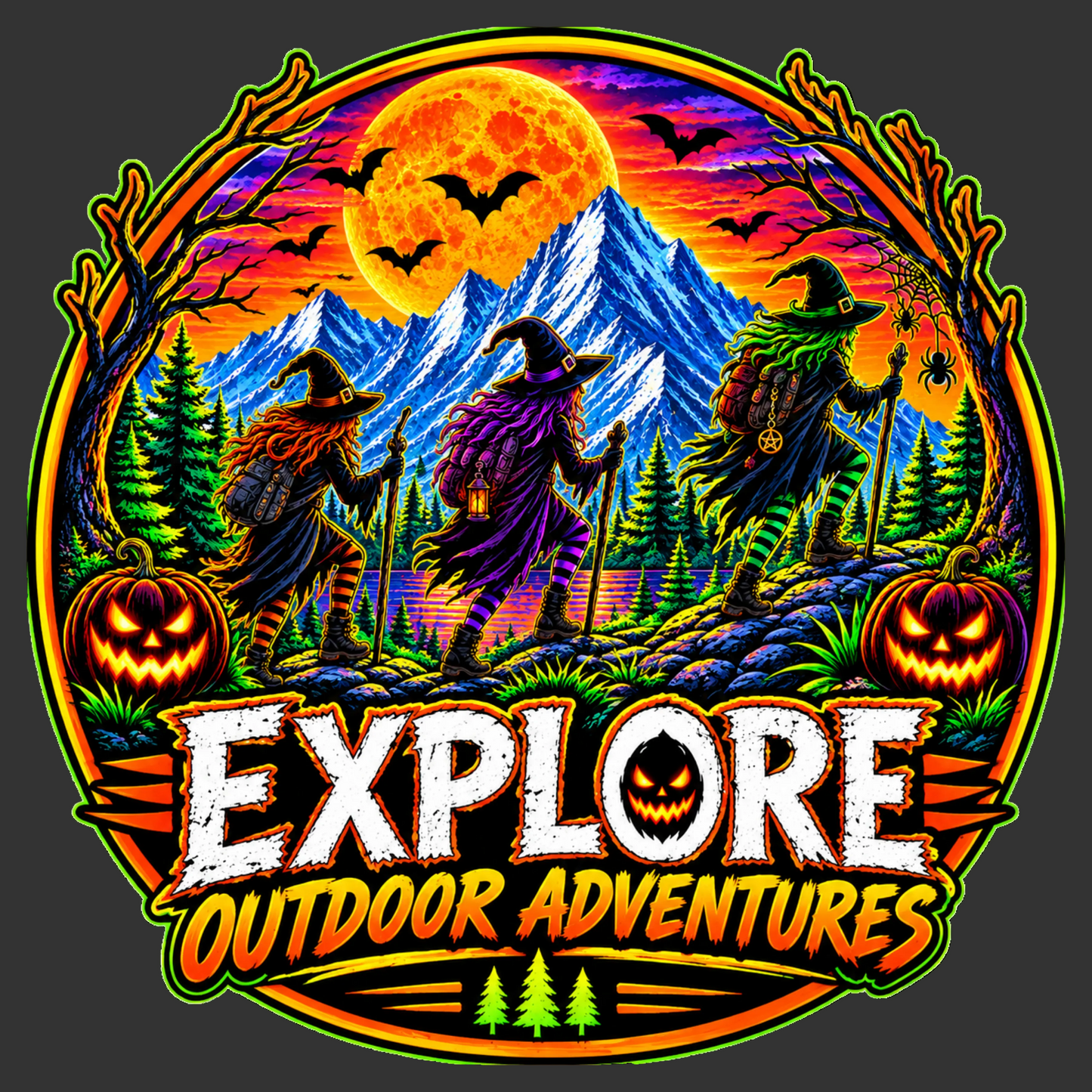Explore Outdoor Adventures Halloween Witch T-Shirt – Spooky Outdoor Graphic Tee