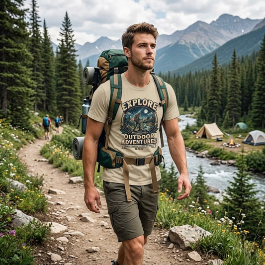 Explore Outdoor Adventures Hiking Camping Nature Distance Short Sleeve T-shirt
