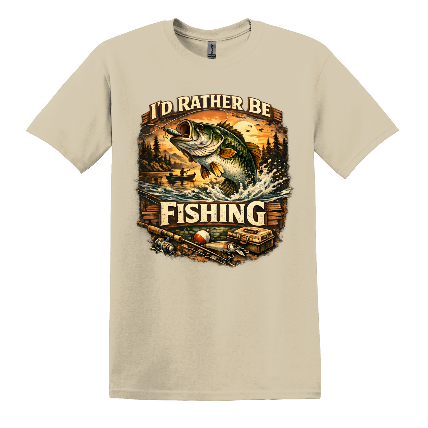 I'd Rather Be Fishing" Short Sleeve T-shirts