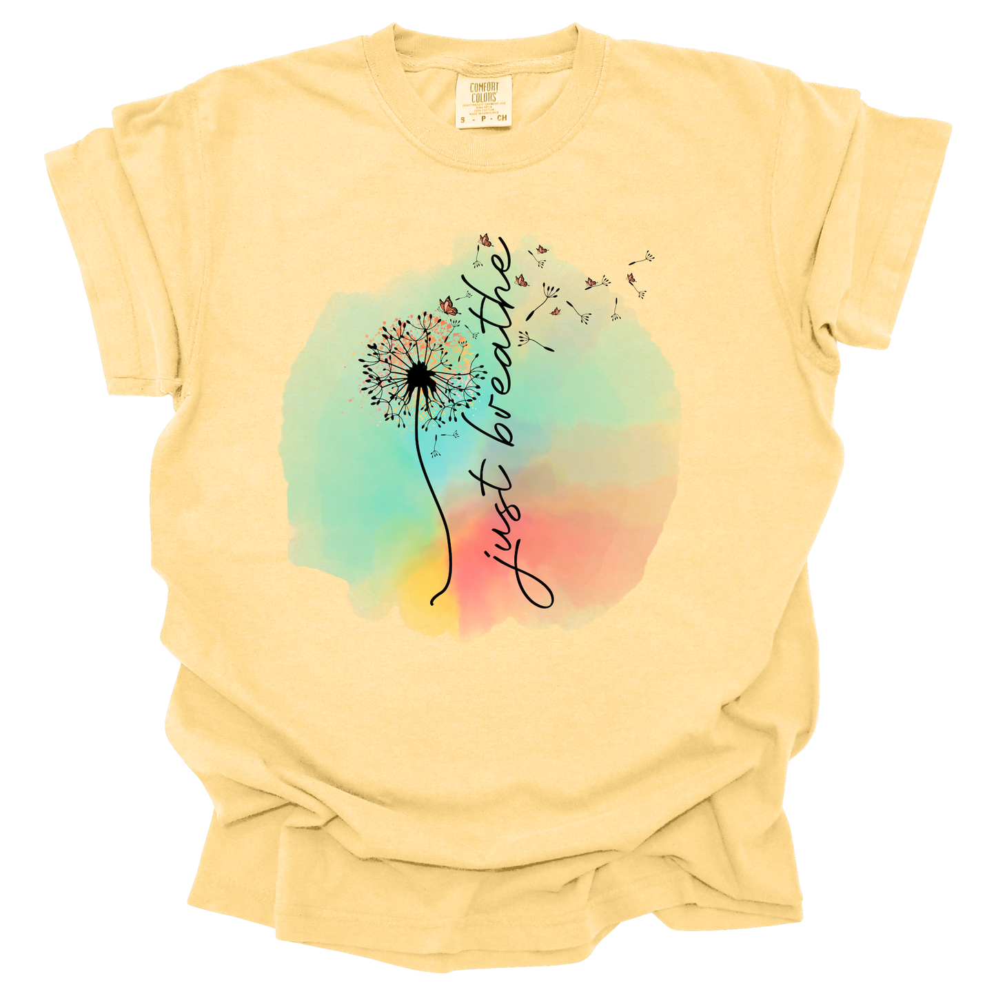 Just Breathe Dandelion Short Sleeve T-Shirt.