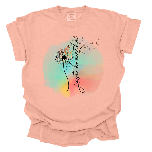 Just Breathe Dandelion Short Sleeve T-Shirt.