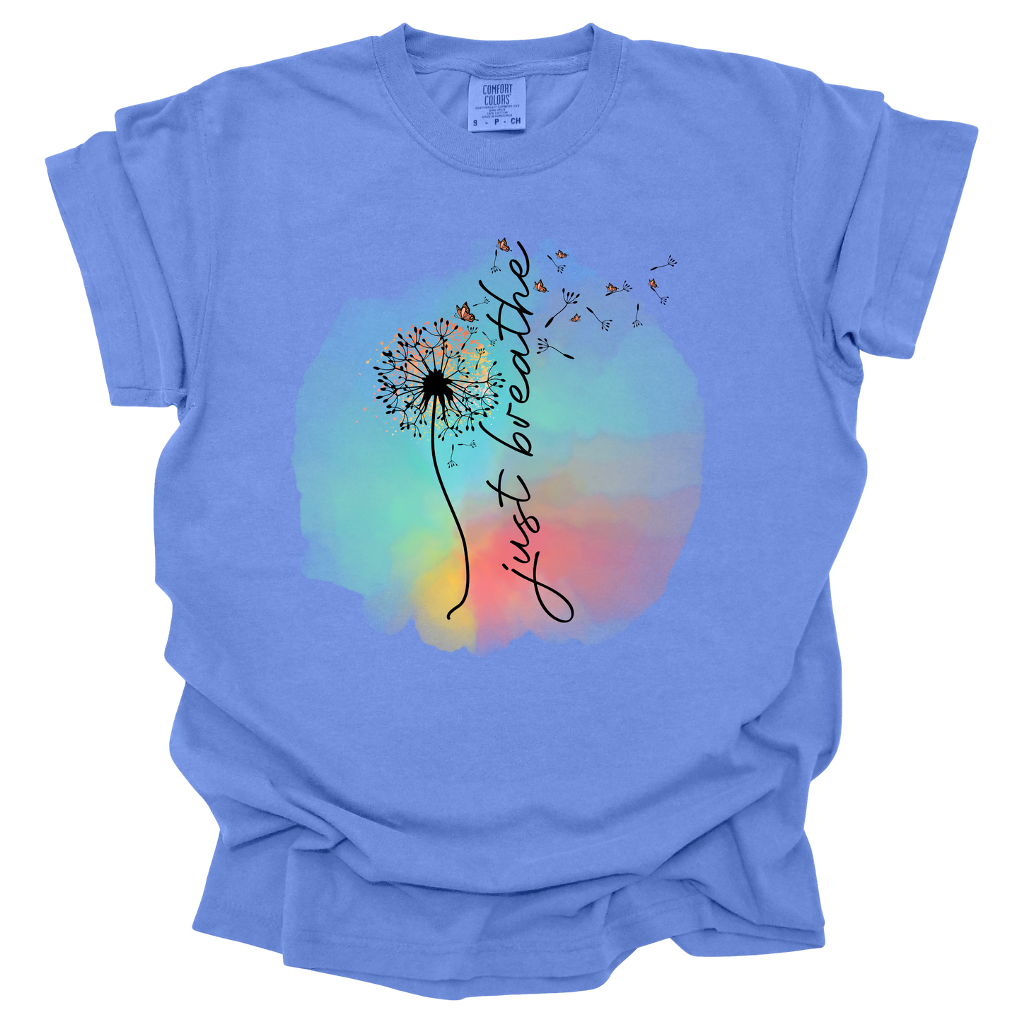 Just Breathe Dandelion Short Sleeve T-Shirt.