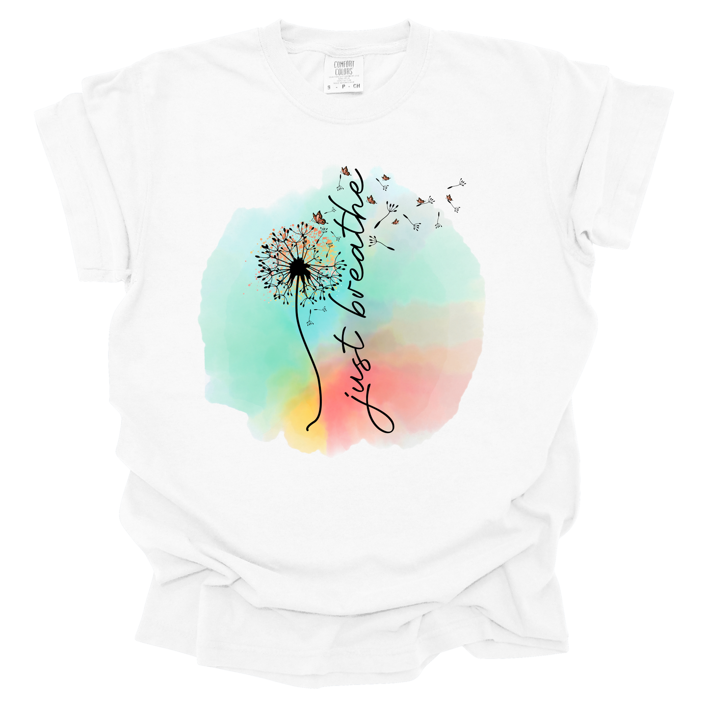 Just Breathe Dandelion Short Sleeve T-Shirt.