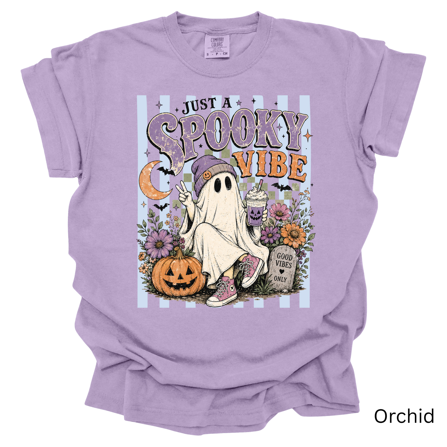 Just a Spooky Vibe Retro Ghost Graphic Tee