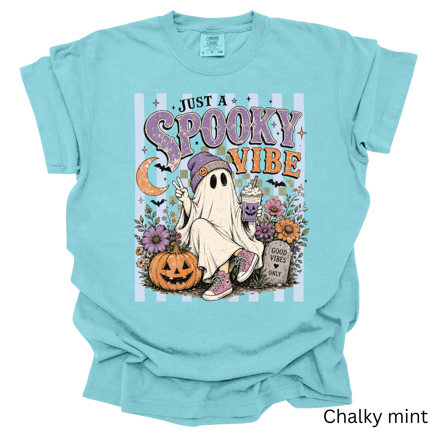 Just a Spooky Vibe Retro Ghost Graphic Tee