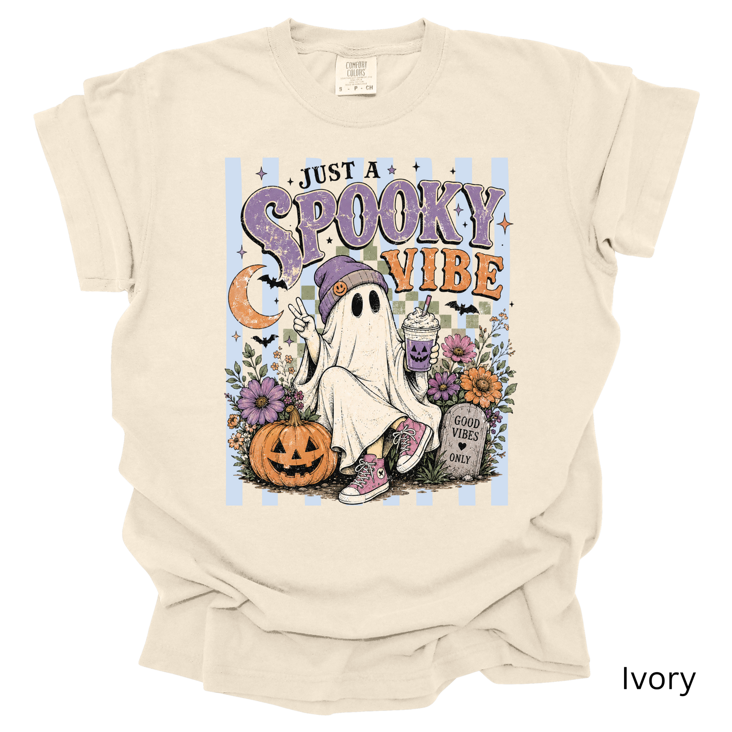 Just a Spooky Vibe Retro Ghost Graphic Tee
