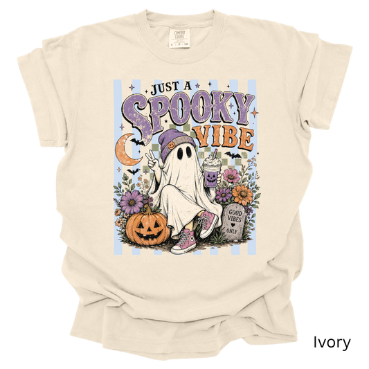 Just a Spooky Vibe Retro Ghost Graphic Tee