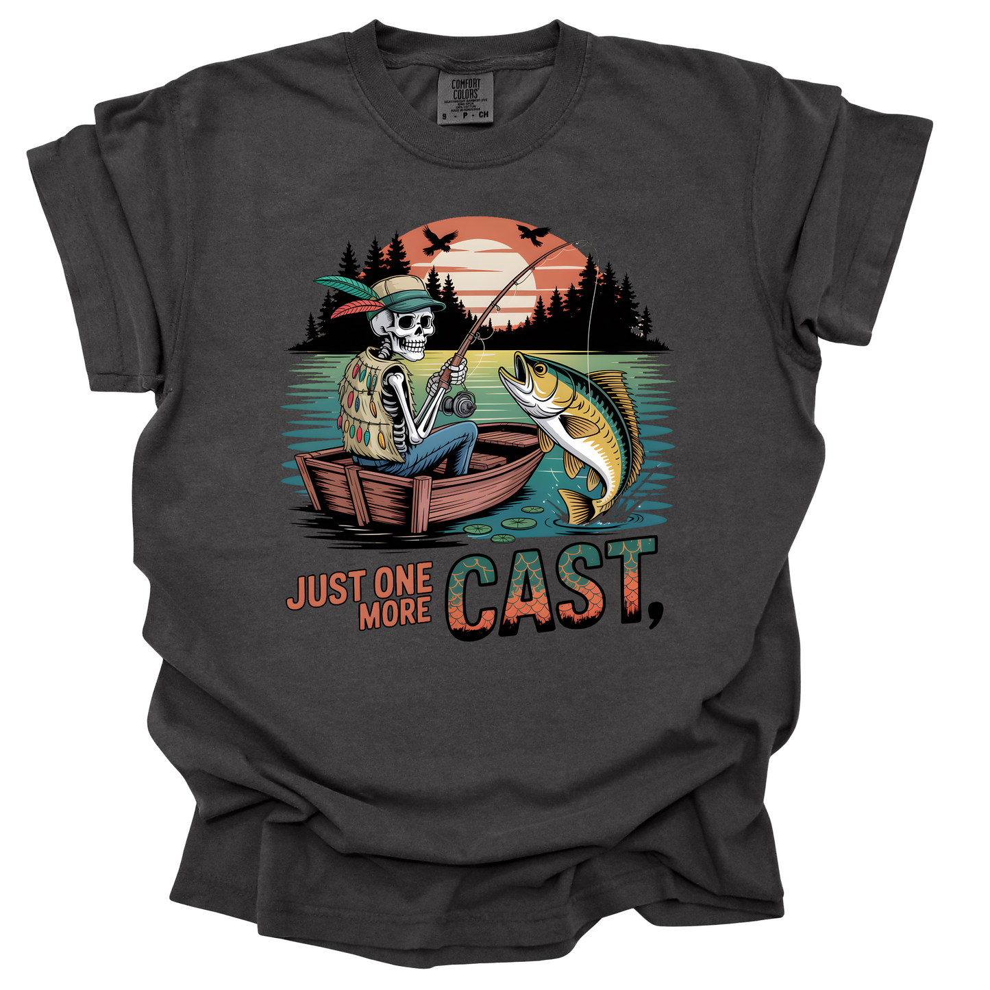 Just One More Cast Skeleton Fisherman T-Shirt