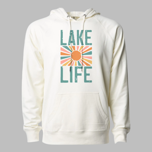 "Lake Life" Icon Lightweight Loopback Terry Hooded Sweatshirt